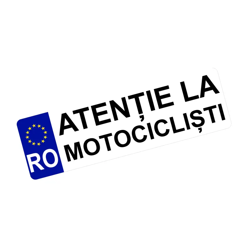 Atentie la motociclisti, autocolant, dimensiune 200x60mm, model 015